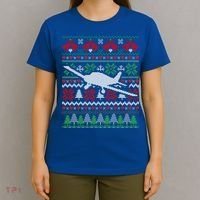 Christmas Airplane Aviation Gift T-Shirt thumb 4