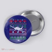 Christmas Airplane Aviation Gift Button thumb 0