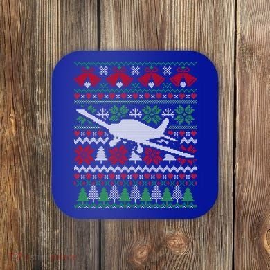 Christmas Airplane Aviation Gift Coaster