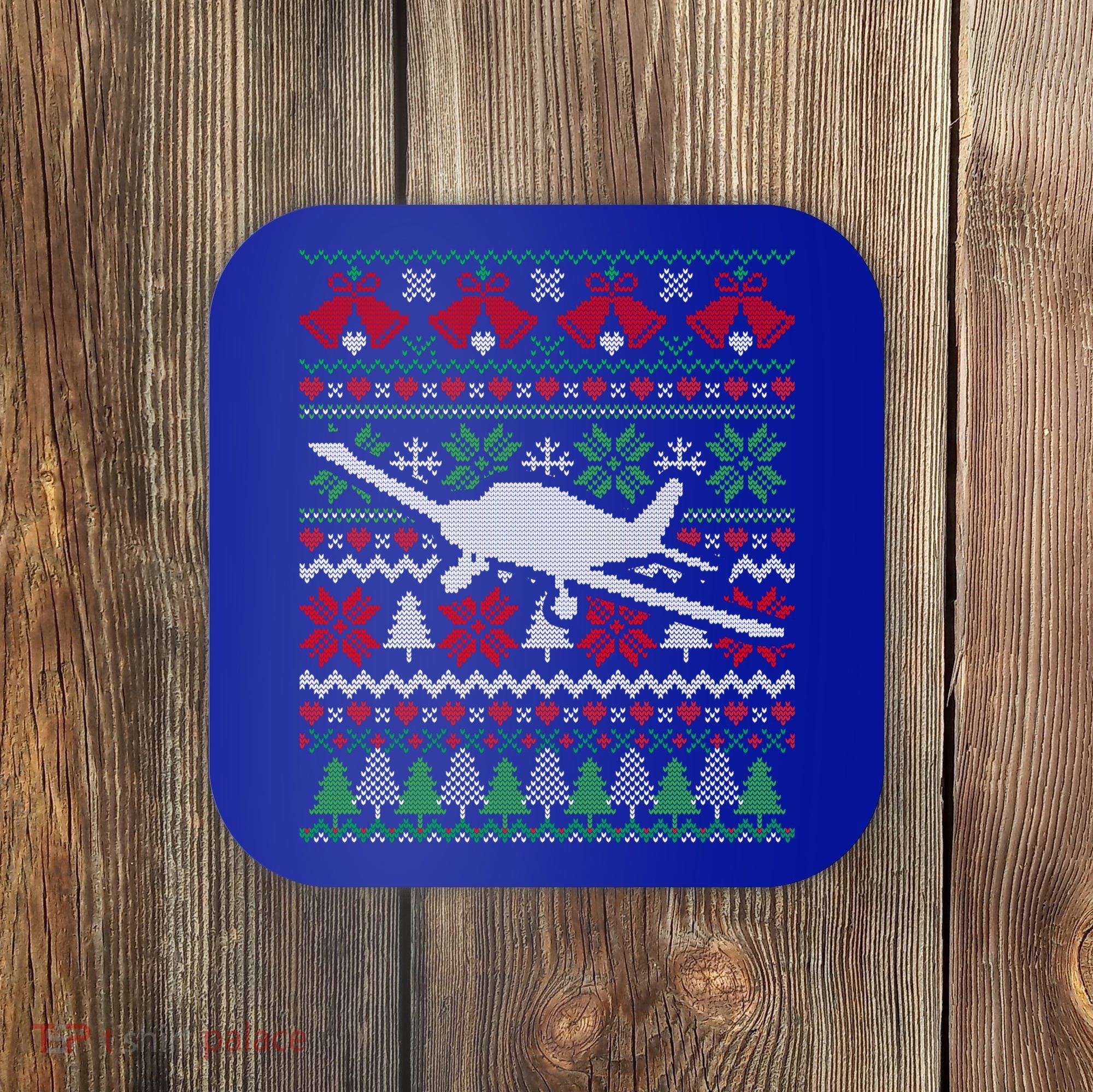 Christmas Airplane Aviation Gift Coaster