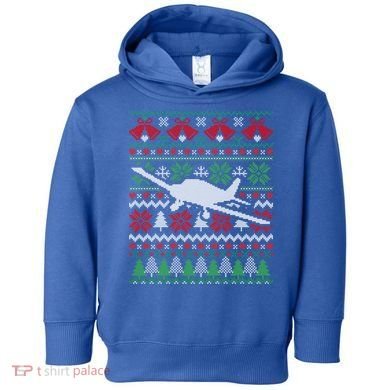 Christmas Airplane Aviation Gift Toddler Hoodie