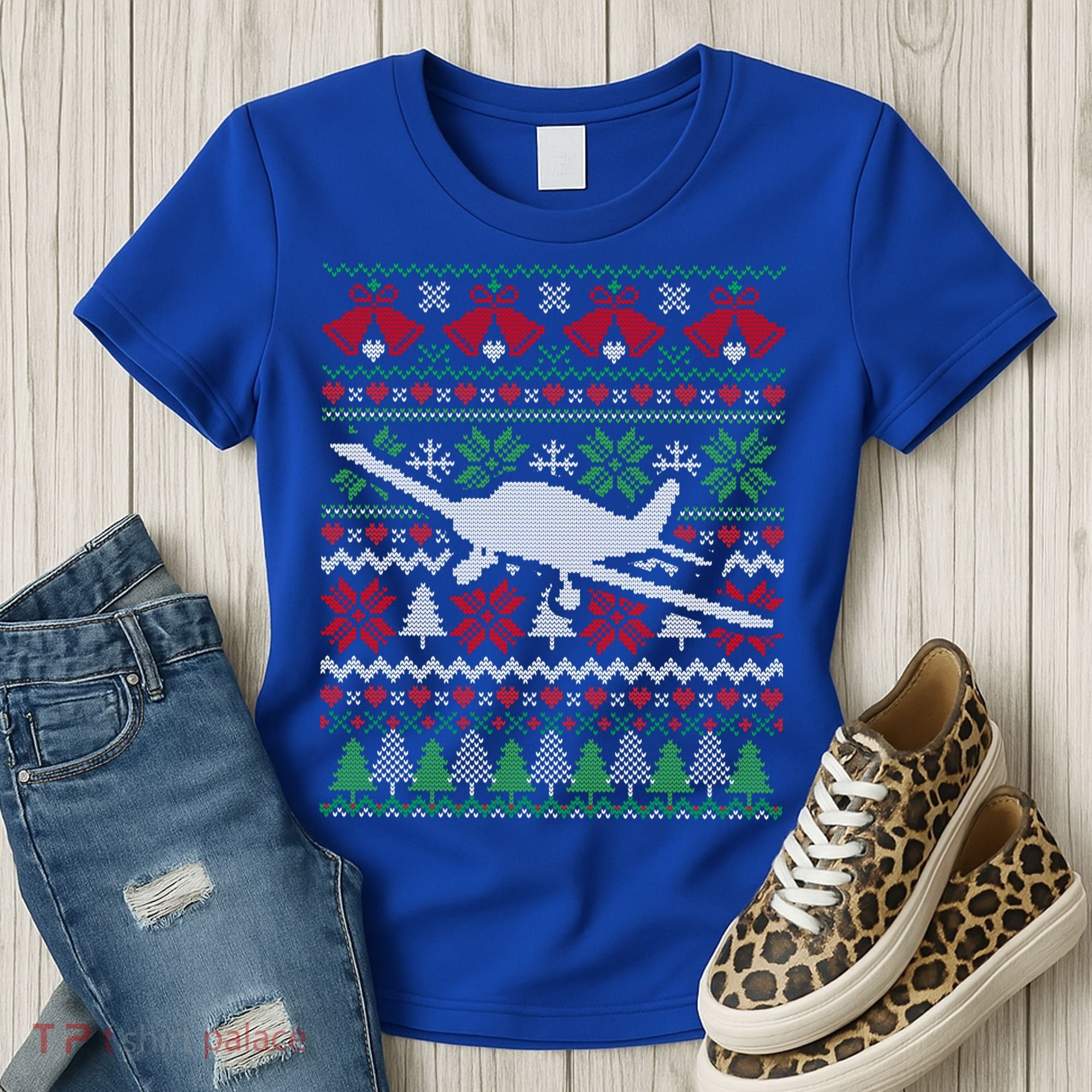 Christmas Airplane Aviation Gift Women's T-Shirt