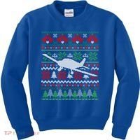 Christmas Airplane Aviation Gift Kids Sweatshirt thumb 0