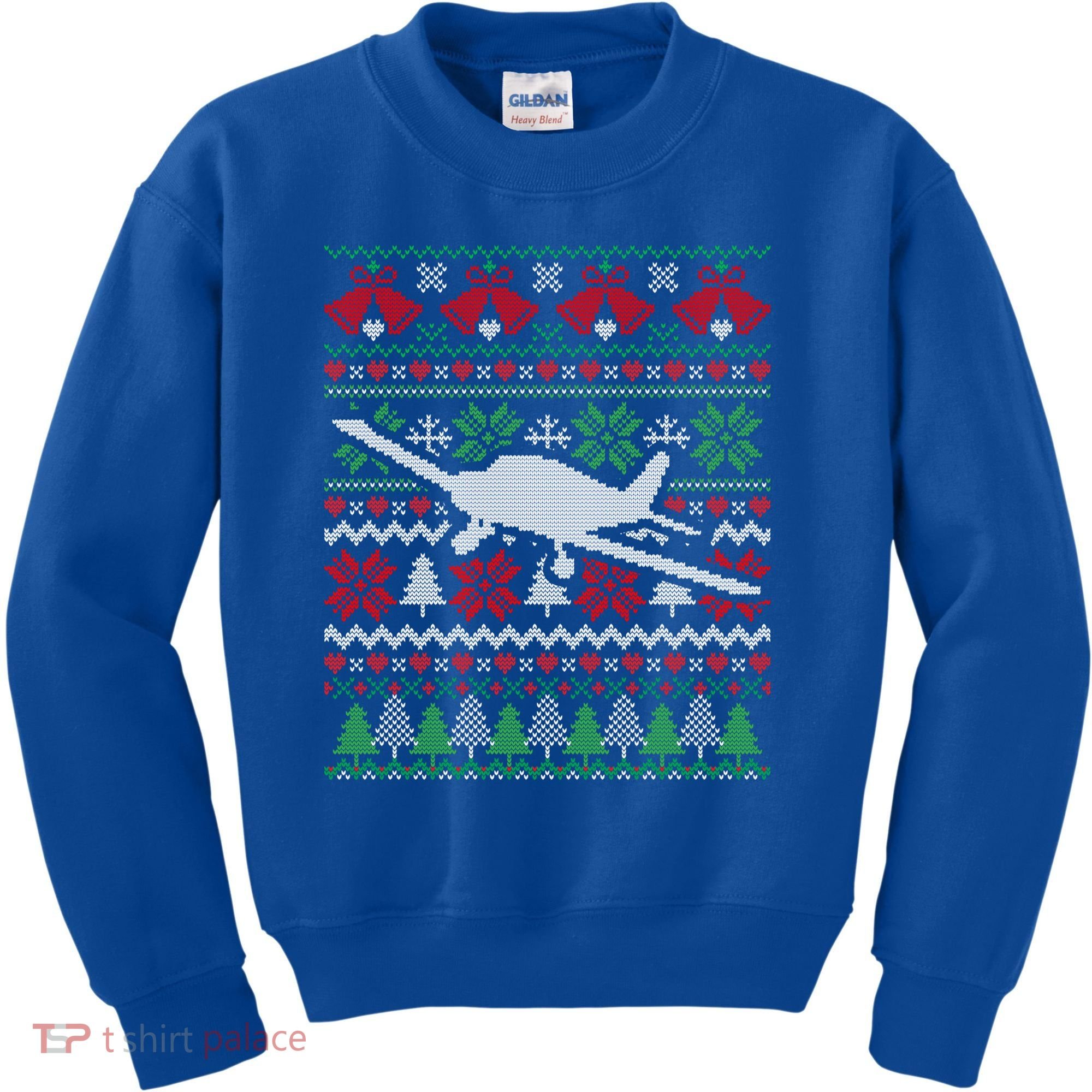 Christmas Airplane Aviation Gift Kids Sweatshirt