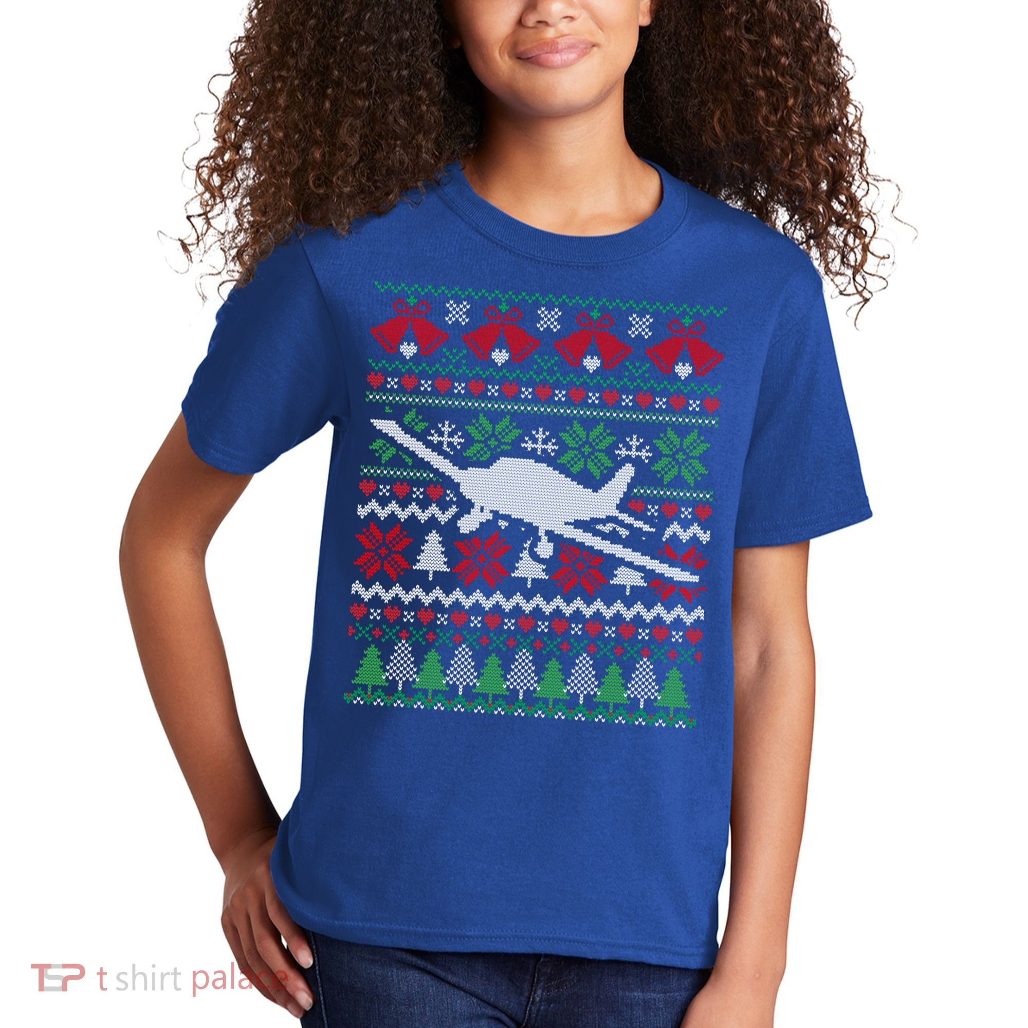 Christmas Airplane Aviation Gift Kids T-Shirt