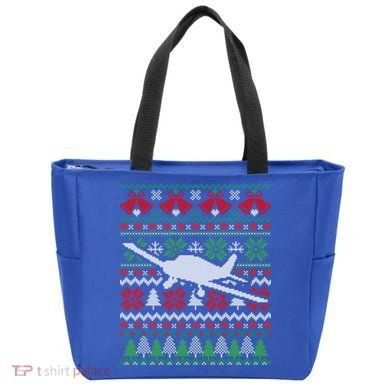 Christmas Airplane Aviation Gift Tote Bag