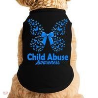 Child Abuse Awareness Month Blue Butterfly Coquette Bow Doggie Tank thumb 0