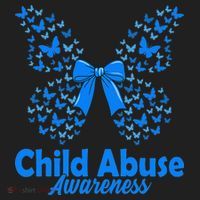 Child Abuse Awareness Month Blue Butterfly Coquette Bow Beanie thumb 2