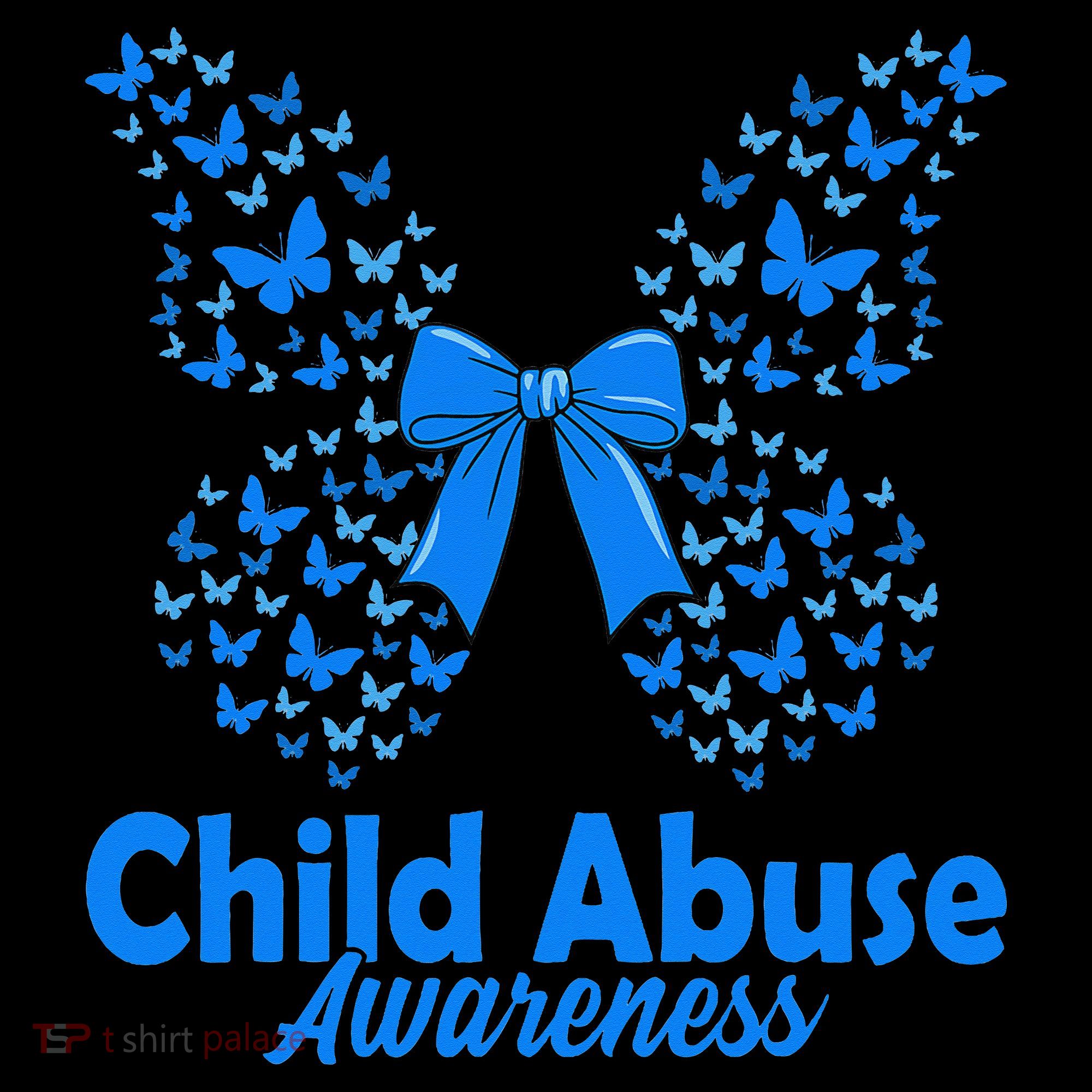 Child Abuse Awareness Month Blue Butterfly Coquette Bow Women's Hoodie