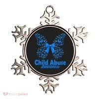 Child Abuse Awareness Month Blue Butterfly Coquette Bow Ornament thumb 0