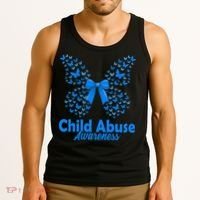 Child Abuse Awareness Month Blue Butterfly Coquette Bow Tank Top thumb 3