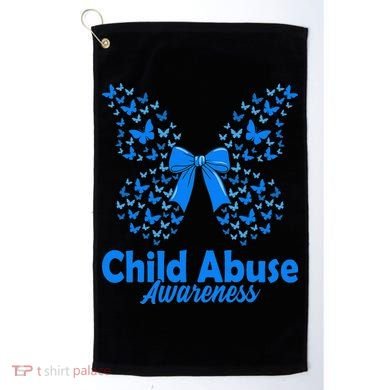 Child Abuse Awareness Month Blue Butterfly Coquette Bow Golf Towel