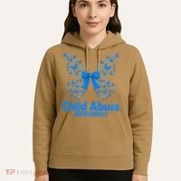 Child Abuse Awareness Month Blue Butterfly Coquette Bow Hoodie thumb 5