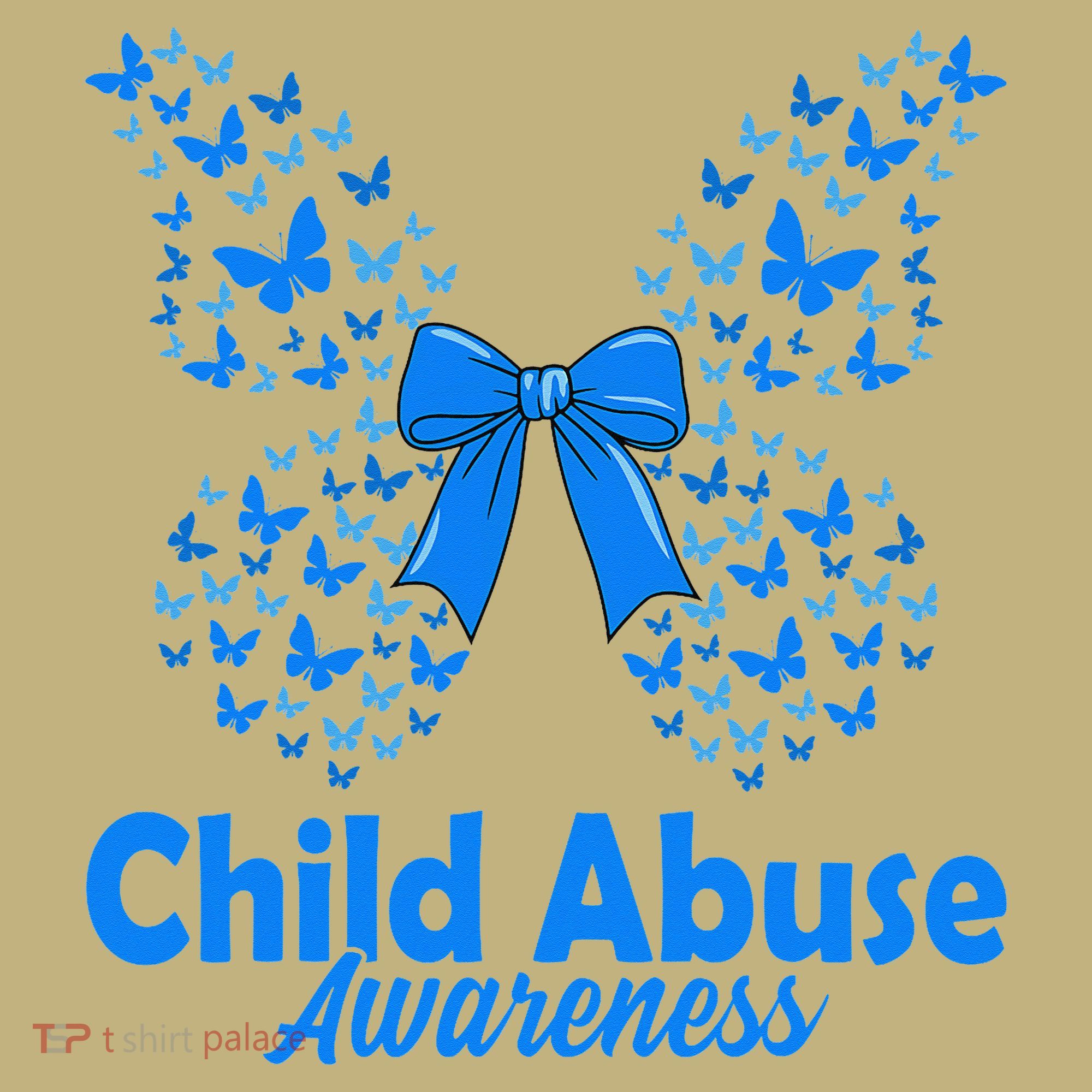 Child Abuse Awareness Month Blue Butterfly Coquette Bow Sweatshirt