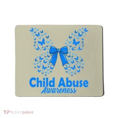 Child Abuse Awareness Month Blue Butterfly Coquette Bow Mousepad