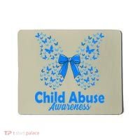 Child Abuse Awareness Month Blue Butterfly Coquette Bow Mousepad thumb 0