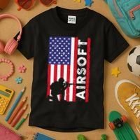 Cute Airsoft Art For Airsoft Player Airsofter Kids T-Shirt thumb 3