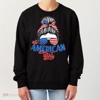Cute All American Girl USA Flag Women's Sweatshirt thumb 0