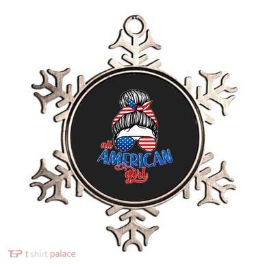 Cute All American Girl USA Flag Ornament