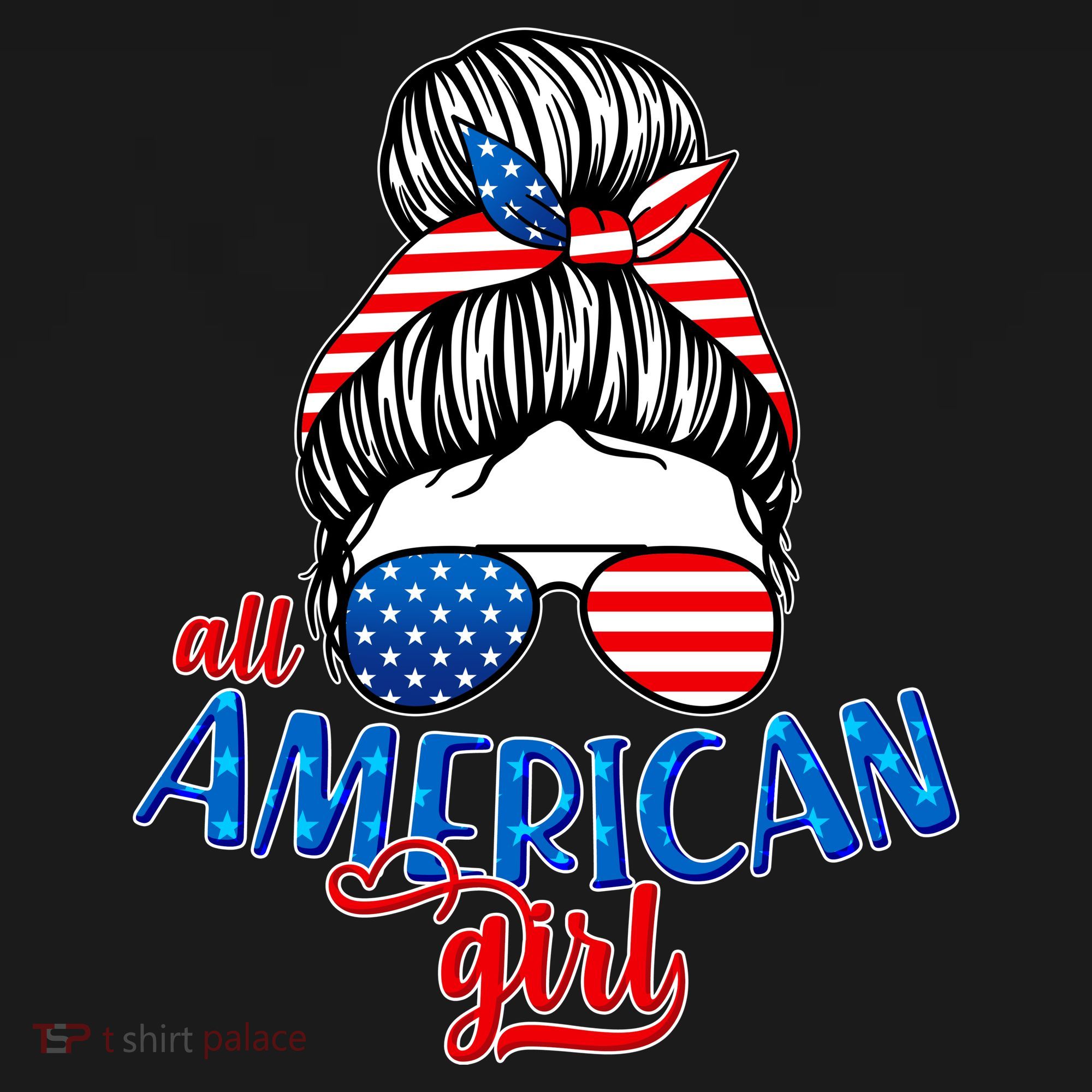 Cute All American Girl USA Flag Women's Tank Top