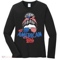 Cute All American Girl USA Flag Women's Long Sleeve Shirt thumb 0
