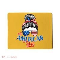 Cute All American Girl USA Flag Mousepad thumb 0
