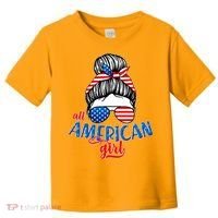 Cute All American Girl USA Flag Toddler T-Shirt thumb 0