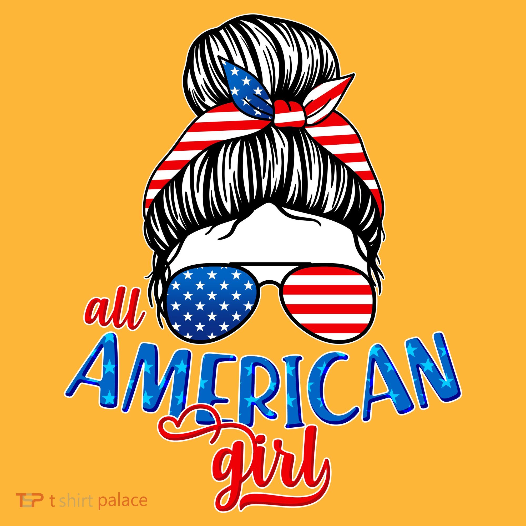 Cute All American Girl USA Flag Visor