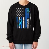 Child Abuse Awareness US Flag Child Abuse Prevention Month Women's Sweatshirt thumb 0