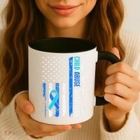 Child Abuse Awareness US Flag Child Abuse Prevention Month Coffee Mug thumb 3