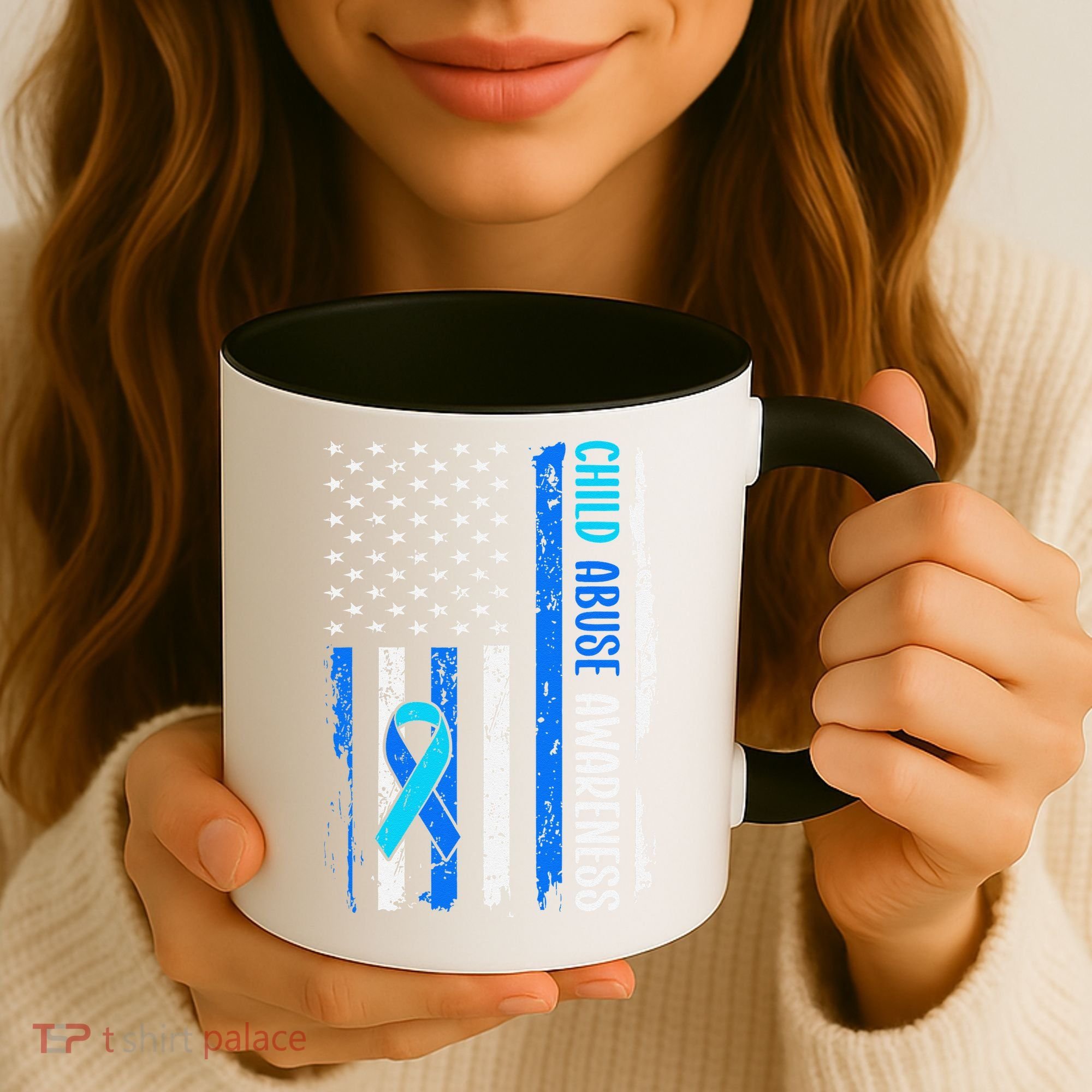 Child Abuse Awareness US Flag Child Abuse Prevention Month Coffee Mug