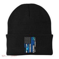 Child Abuse Awareness US Flag Child Abuse Prevention Month Beanie thumb 0