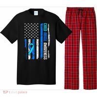 Child Abuse Awareness US Flag Child Abuse Prevention Month Pajama Set thumb 0