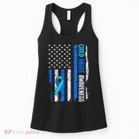 Child Abuse Awareness US Flag Child Abuse Prevention Month Women's Tank Top thumb 0