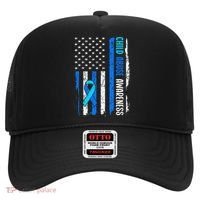 Child Abuse Awareness US Flag Child Abuse Prevention Month Hat thumb 0