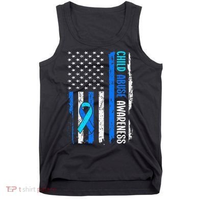 Child Abuse Awareness US Flag Child Abuse Prevention Month Tank Top