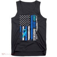 Child Abuse Awareness US Flag Child Abuse Prevention Month Tank Top thumb 0