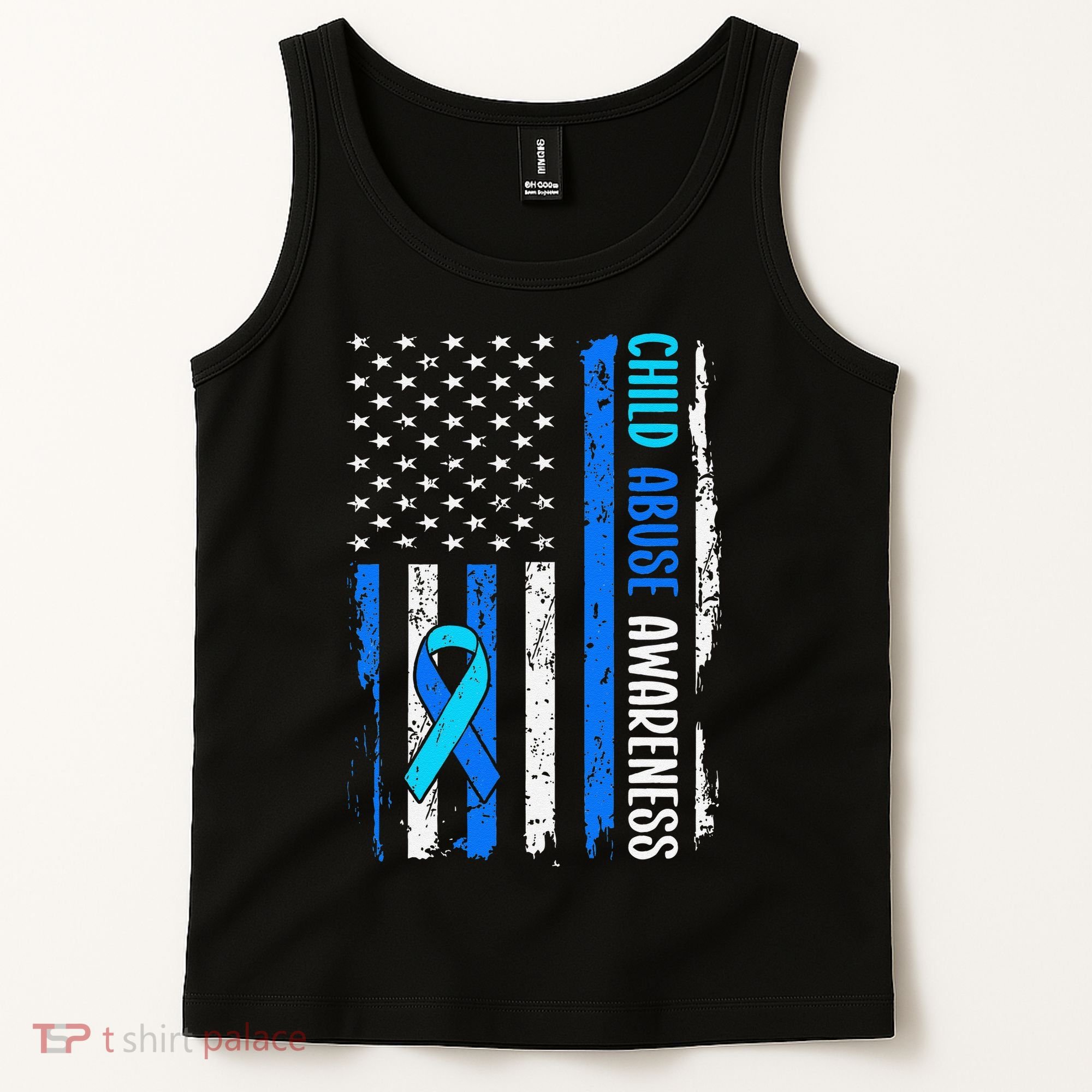 Child Abuse Awareness US Flag Child Abuse Prevention Month Tank Top