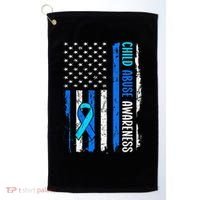 Child Abuse Awareness US Flag Child Abuse Prevention Month Golf Towel thumb 0