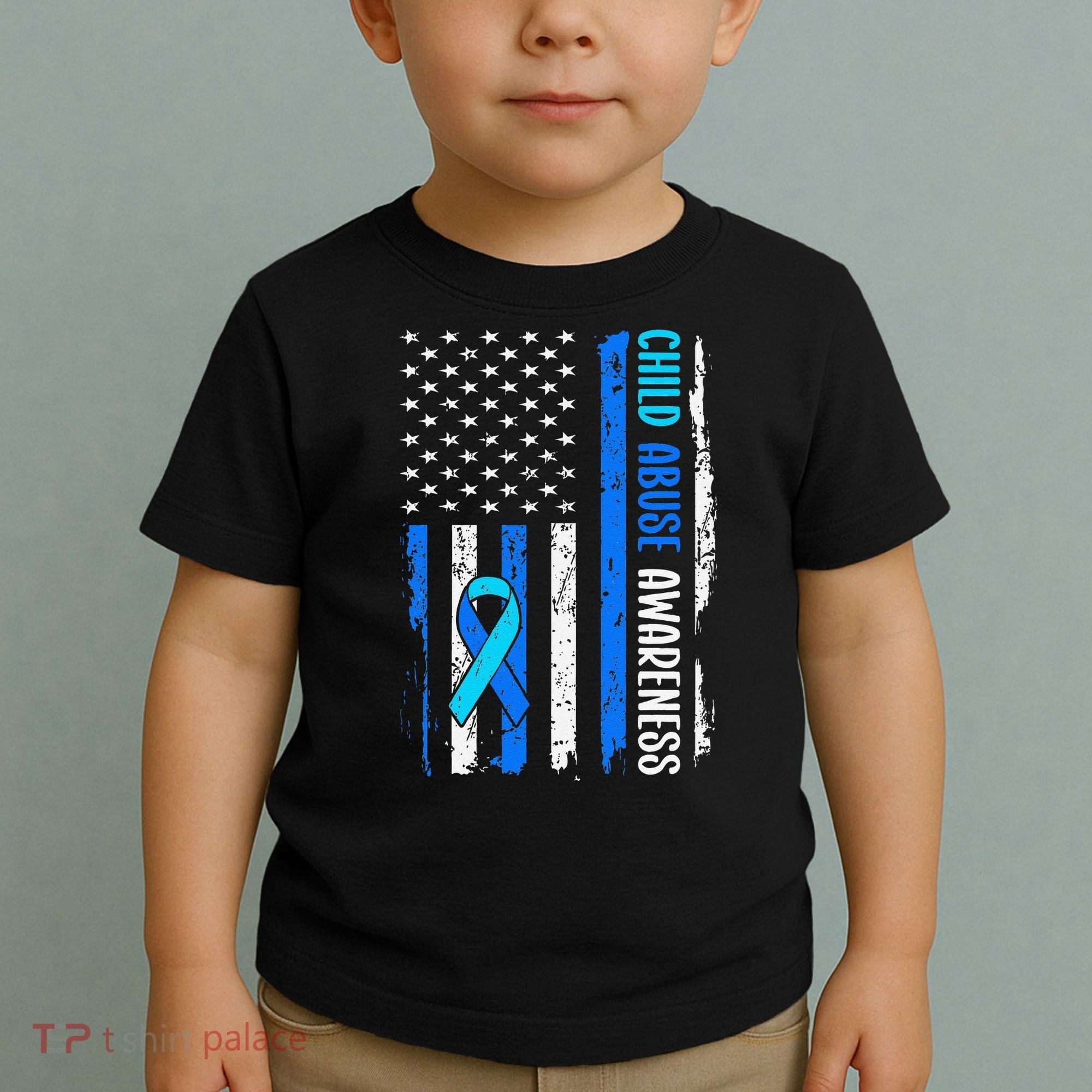Child Abuse Awareness US Flag Child Abuse Prevention Month Toddler T-Shirt