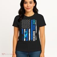 Child Abuse Awareness US Flag Child Abuse Prevention Month Women's T-Shirt thumb 4