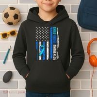 Child Abuse Awareness US Flag Child Abuse Prevention Month Kids Hoodie thumb 2