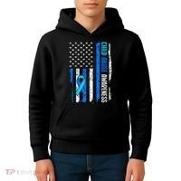 Child Abuse Awareness US Flag Child Abuse Prevention Month Kids Hoodie thumb 4