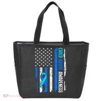 Child Abuse Awareness US Flag Child Abuse Prevention Month Tote Bag thumb 0