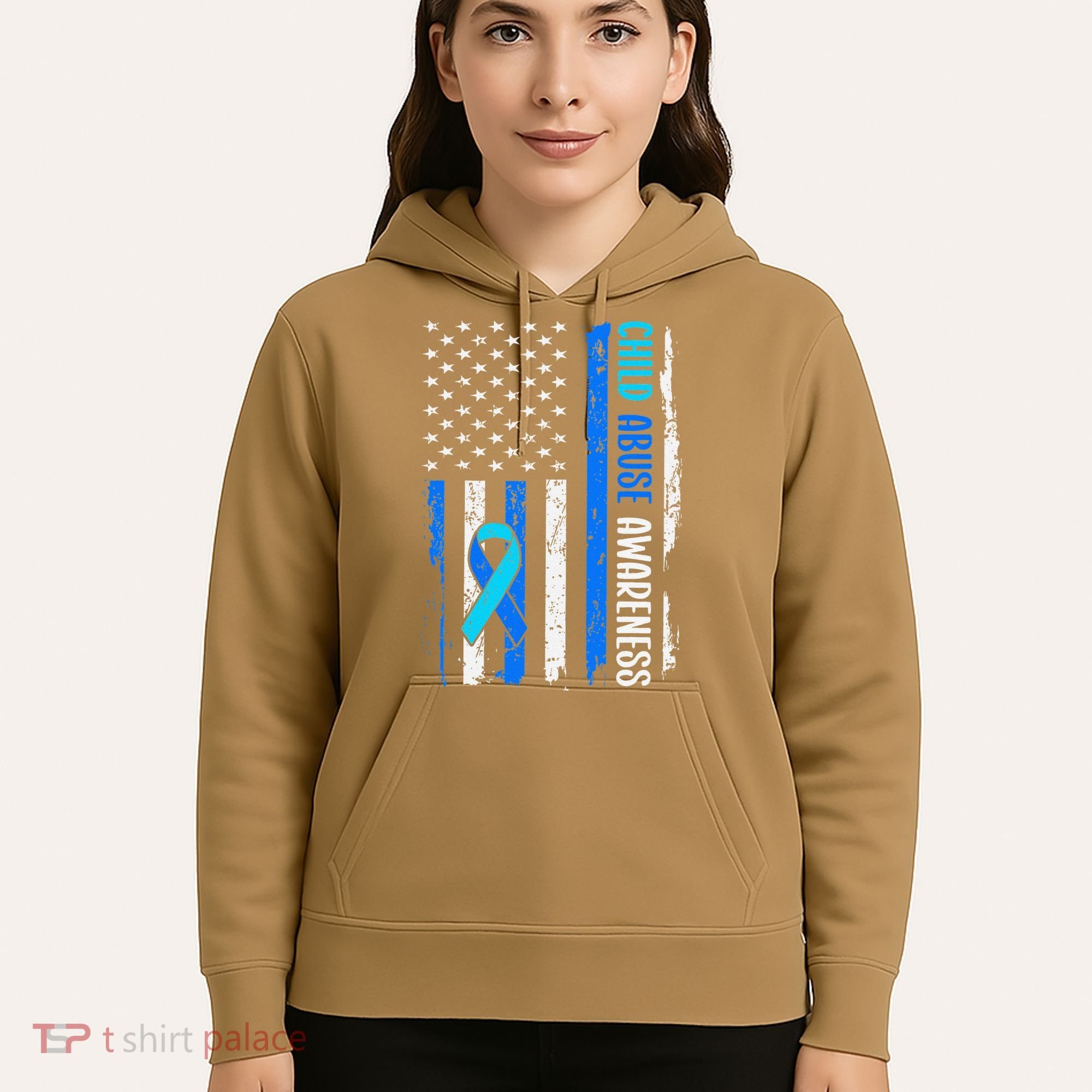Child Abuse Awareness US Flag Child Abuse Prevention Month Hoodie