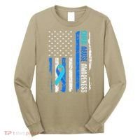 Child Abuse Awareness US Flag Child Abuse Prevention Month Long Sleeve Shirt thumb 0