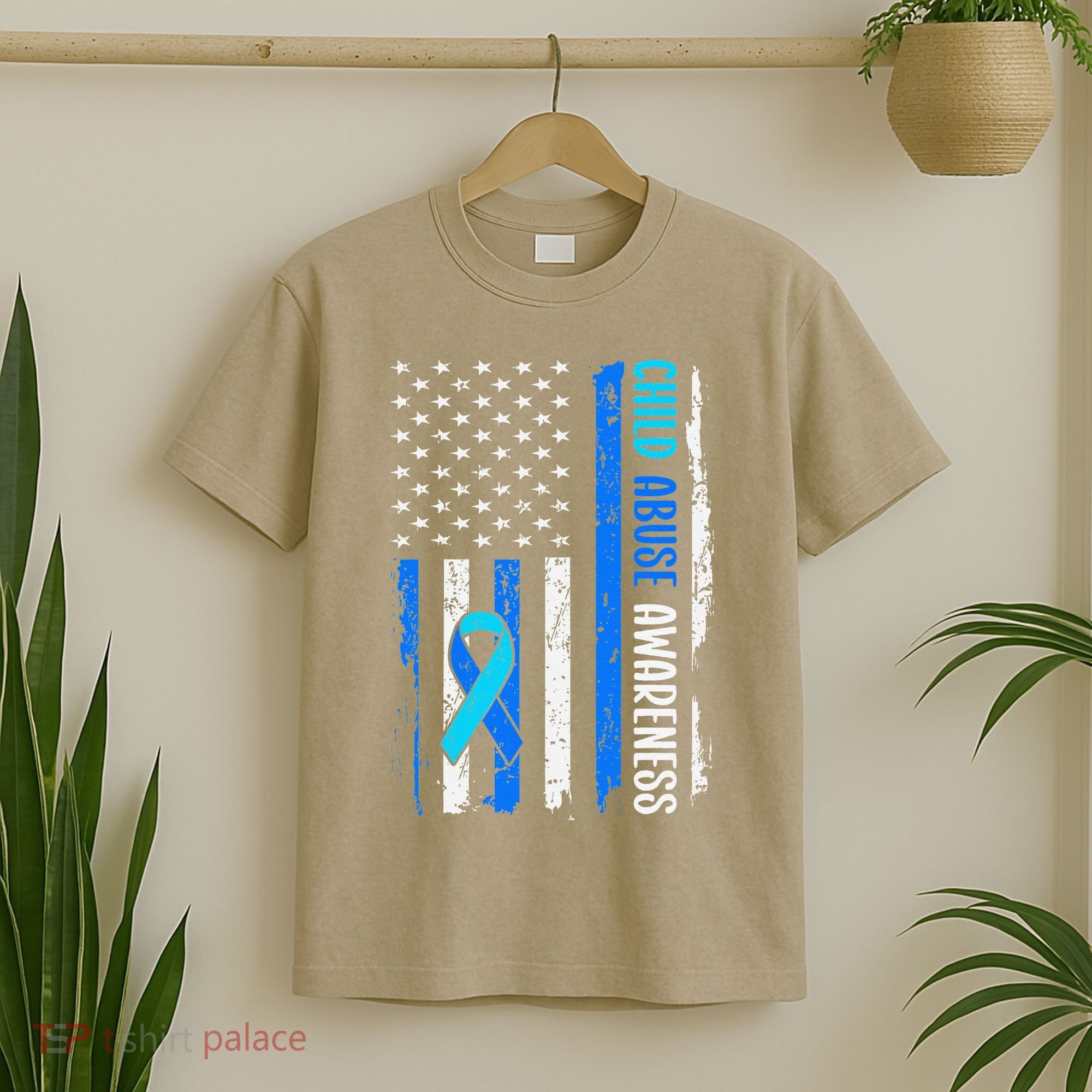 Child Abuse Awareness US Flag Child Abuse Prevention Month T-Shirt