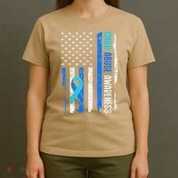Child Abuse Awareness US Flag Child Abuse Prevention Month T-Shirt thumb 4