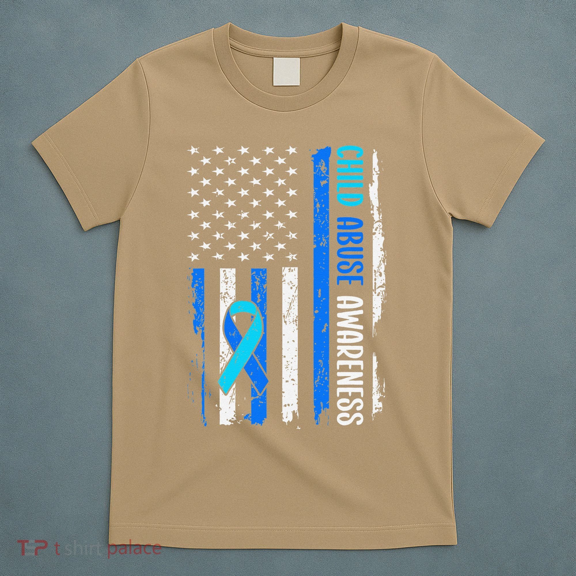 Child Abuse Awareness US Flag Child Abuse Prevention Month T-Shirt
