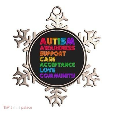 Colorful Autism Awareness Support Care Acceptance Love Community Ornament